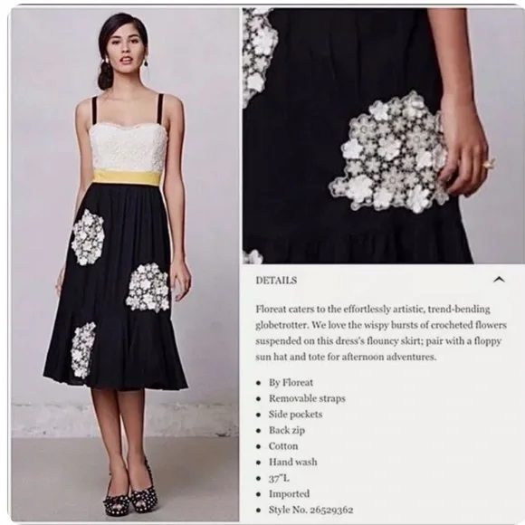 Anthropologie Floreat Dandelion Wish MIDI Dress W-739 Sz 6 - Picture 2 of 12